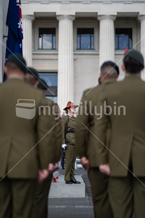 Woman Soldier at Auckland Cenotaph