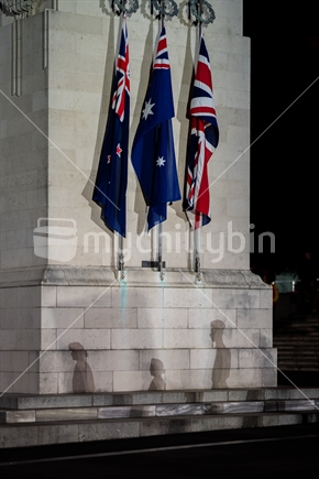 Flags at the Auckland Cenotaph